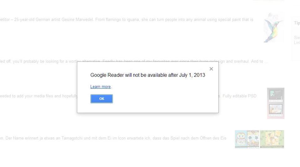 Google Reader closed